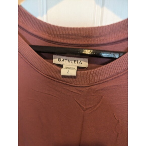 Athleta L Santorini Cinch Dress in Tawny Rose Midi Stretch Knit